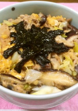 ☆簡単☆ツナと長ネギの卵丼♪【椎茸入り】-レシピのメイン写真