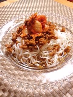 肉そぼろdeピリ辛素麺♪-レシピのメイン写真