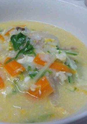 シャキシャキ☆水菜と豚肉の中華風ぞうすい-レシピのメイン写真