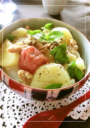 鯖と新じゃがの梅バジル丼-レシピのメイン写真