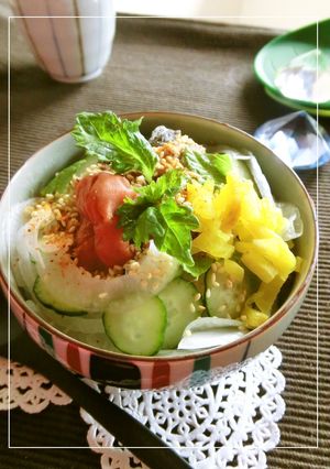 鯖そぼろと新玉葱の梅大葉風味冷やし茶漬け-レシピのメイン写真