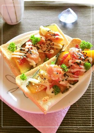 南瓜とソーセージのケチャマヨトースト-レシピのメイン写真