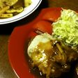 チーズハンバーグきのこソース