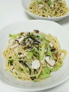 鶏とレタスの簡単和風冷製パスタ-レシピのメイン写真
