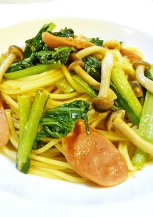 たっぷり小松菜の簡単和風スパゲティ♪-レシピのメイン写真