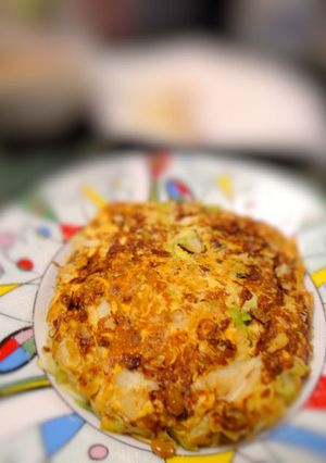 納豆のお好み焼き風オムレツ-レシピのメイン写真