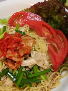 ☆夏☆大人気冷し中華☆ピリ辛ネギ鶏キムチ-レシピのメイン写真