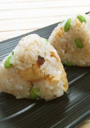 旬✩枝豆と油あげのおにぎり-レシピのメイン写真