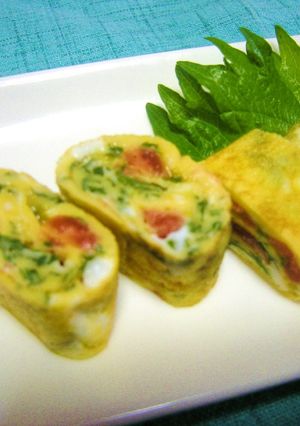 朝ごはん、お弁当に❤梅しそ卵焼き❤-レシピのメイン写真