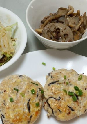 ひじきと豆腐の和風ハンバーグ-レシピのメイン写真