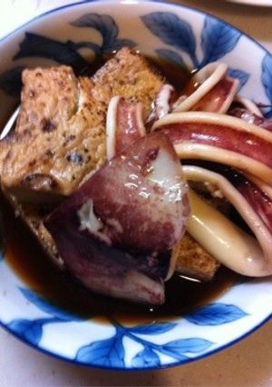 豆腐とイカの煮物-レシピのメイン写真