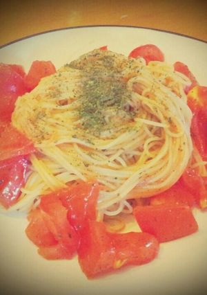 ﾄﾏﾄとﾊﾞｼﾞﾙの冷製ﾊﾟｽﾀ-レシピのメイン写真