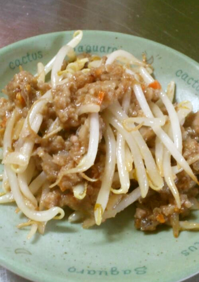ｷﾝﾋﾟﾗﾘﾒｲｸ もやし挽き肉炒め-レシピのメイン写真