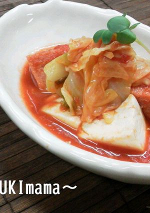 スパムと豆腐で冷製トマト煮★パスタにも-レシピのメイン写真