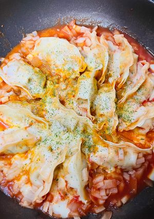ラザニア風？トマトチーズ餃子🍅-レシピのメイン写真