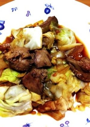 鶏レバーの野菜炒め!-レシピのメイン写真