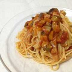 รูปของ ラタトゥイユをリメイク 冷製パスタ