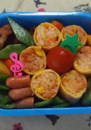 簡単☆オムライスのお花弁当-レシピのメイン写真