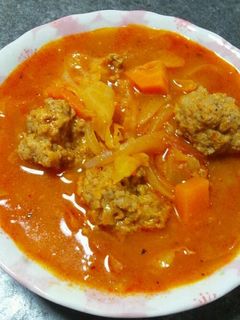 ジューシー肉団子のトマト煮込みスープ♡-レシピのメイン写真