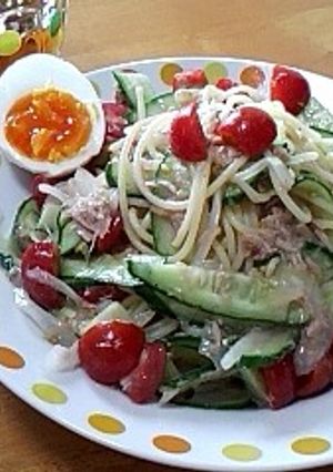冷製サラダパスタ（ツナトマト）-レシピのメイン写真