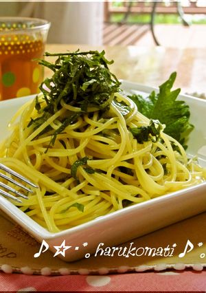 大葉で和風ジェノベーゼ風パスタ-レシピのメイン写真