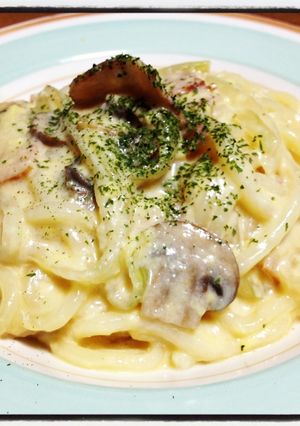 うどんでカルボナーラ『手抜きver.』-レシピのメイン写真