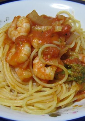 海老とブロッコリーのトマトパスタ-レシピのメイン写真
