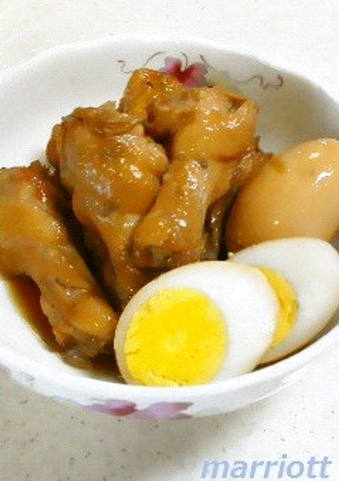 鶏手羽元とゆで卵の煮付け-レシピのメイン写真