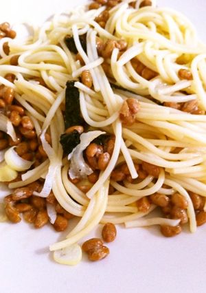 納豆パスタ カルボナーラ風-レシピのメイン写真