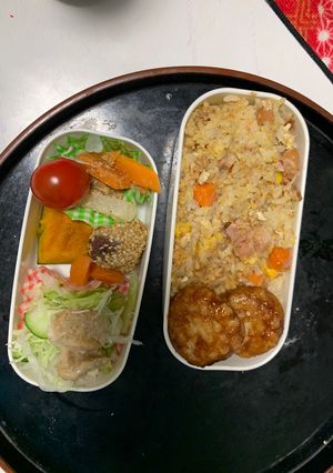 レンジ簡単クリーミーキムチ味炒飯弁当-レシピのメイン写真