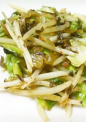 包丁いらず！キャベツともやしの高菜炒め-レシピのメイン写真