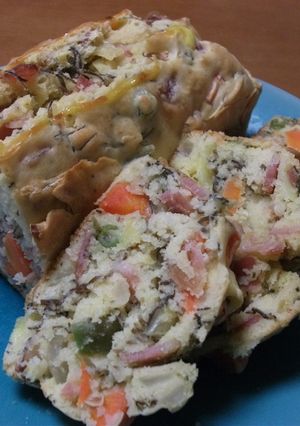 もずくと野菜たっぷりケークサレ-レシピのメイン写真