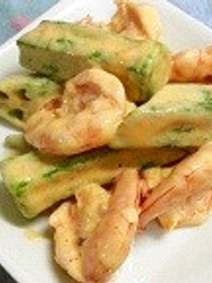 夏に向けてエビとオクラのピリ辛マヨ-レシピのメイン写真