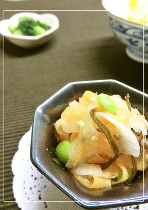 人参と新玉葱の塩昆布すし酢和え-レシピのメイン写真