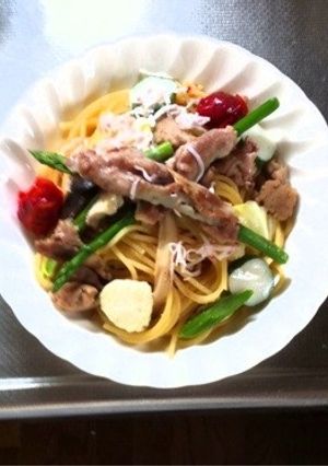 肉巻きアスバラガスと鮪の和風パスタ-レシピのメイン写真