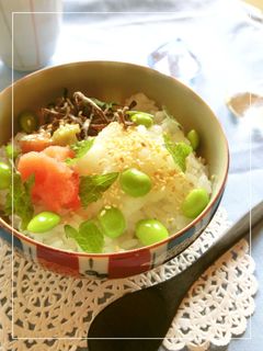 おろしたっぷり♡梅たらこ塩昆布の丼-レシピのメイン写真