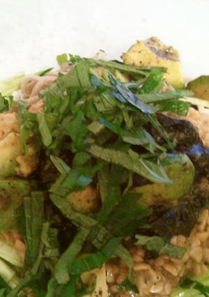 海苔和えアボカドの納豆蕎麦-レシピのメイン写真