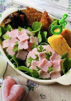簡単☆あじさいおにぎり☆キャラ弁にも~♪-レシピのメイン写真