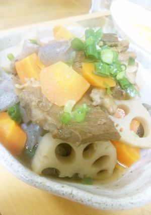 圧力鍋で牛すじ～根菜・こんにゃく入りで-レシピのメイン写真