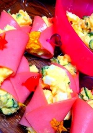 簡単！豪華！ハムの一口ポテトサラダ-レシピのメイン写真