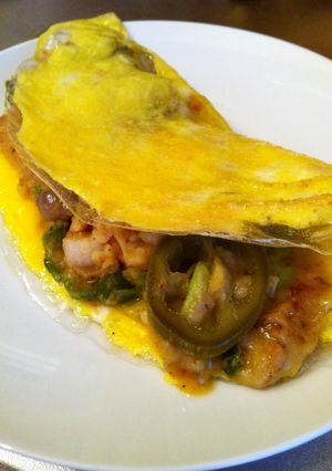 残り物の野菜炒めでメキシコ風味オムレツ-レシピのメイン写真