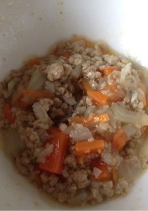 離乳食 ひき肉とキノコのあん♪もぐもぐ期-レシピのメイン写真