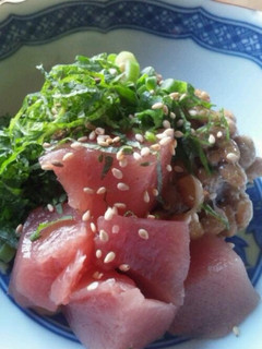 居酒屋メニュー☆まぐろ納豆 酒の共や丼に-レシピのメイン写真