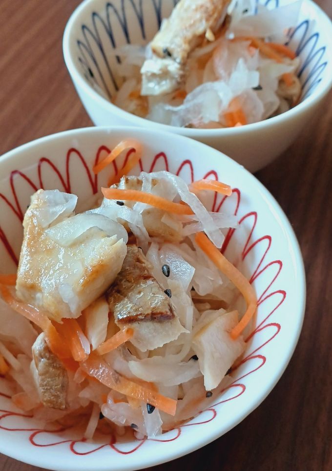 大根なますにオリーブオイルで焼いたぶり-レシピのメイン写真