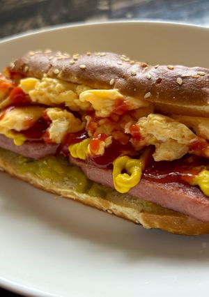 簡単☆スパムたまご🌭ホットドッグ風-レシピのメイン写真