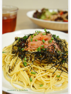 明太子と高菜漬のピリ辛☆和風パスタ-レシピのメイン写真