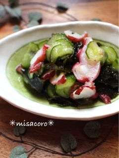 mイカ(タコ)とわかめの酢の物-レシピのメイン写真