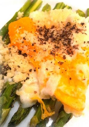 アスパラの半熟卵とチーズのせ☆-レシピのメイン写真