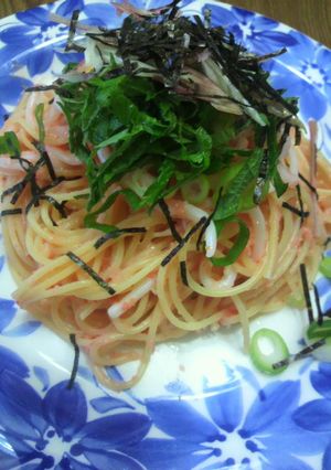 薬味たっぷり☆イカ明太子パスタ-レシピのメイン写真
