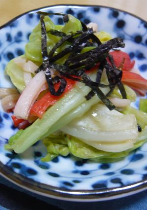 茹でキャベツとカニカマのわさび醤油合え-レシピのメイン写真